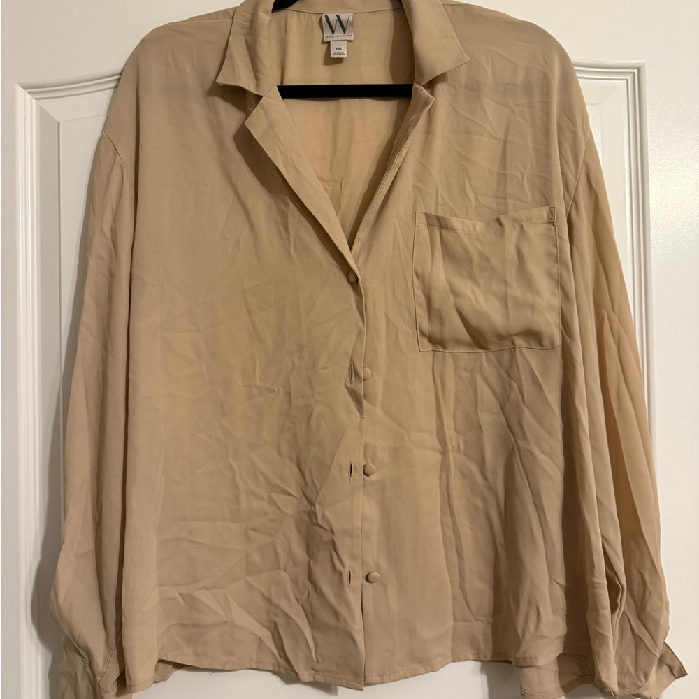 Worthington Beige Collared Shirt